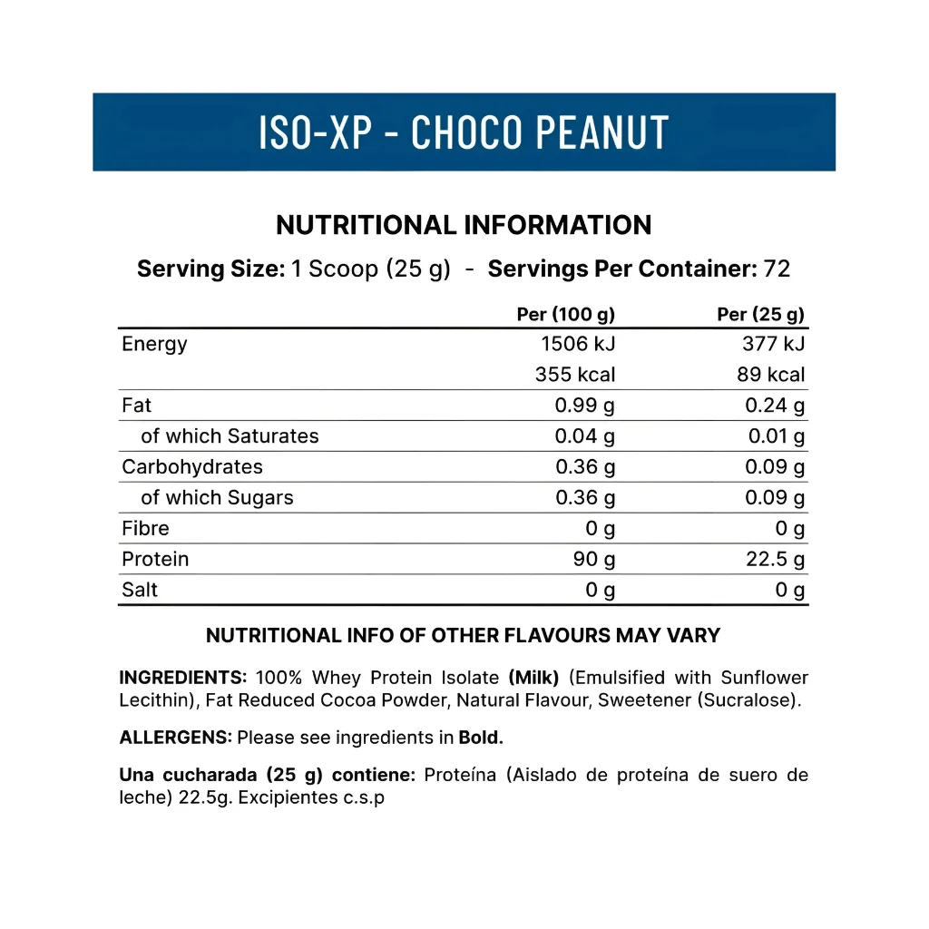 APPLIED NUTRITION - ISO XP PROTEÍNA AISLADA SABOR CHOCOLATE 1000g - Imagen 2