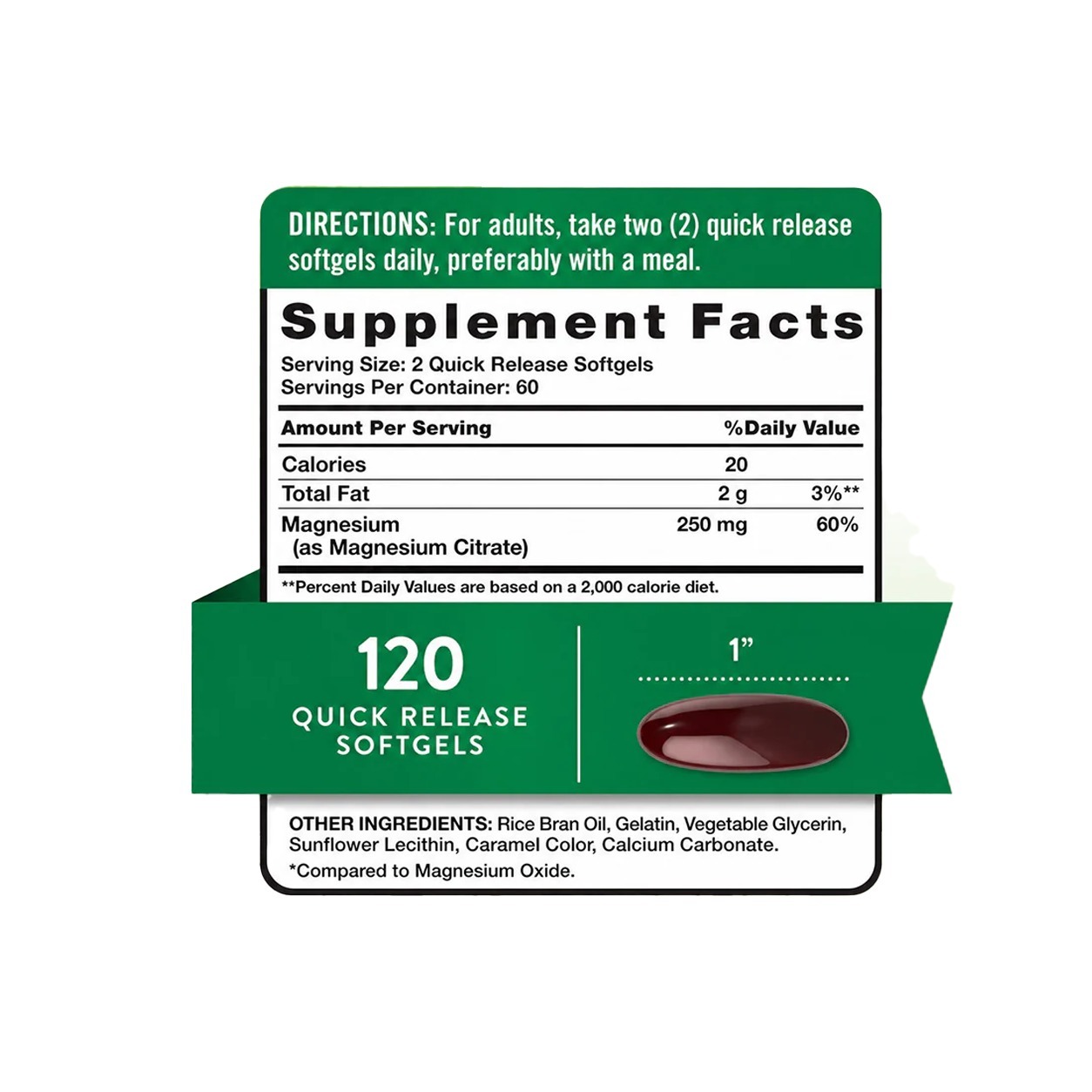 NATURE's TRUTH - MAGNESIUM CITRATE 250 mg - 60 Soft gels - Imagen 2