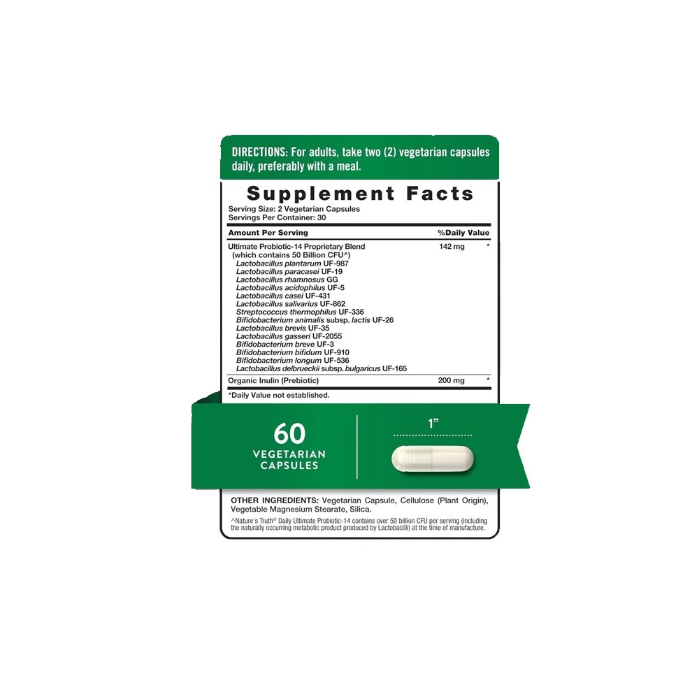 NATURE´s TRUTH - ULTIMATE PROBIOTIC-14 50 BILLION CFU - 60 CAPS - Imagen 2